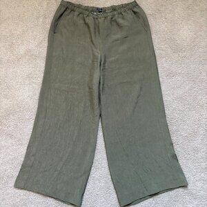 J. Crew Stratus Pant in Textured Satin in Frosty Olive - Size L Petite